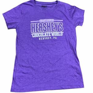 Ladies Hershey's Jersey Short Sleeve Tee Vintage Purple Size Small